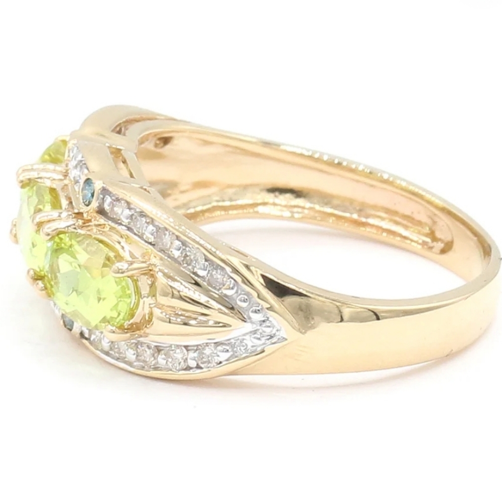 Genuine Chrysoberyl & Diamond Ring 14k Solid Yellow Gold Size 6! - Picture 2 of 7